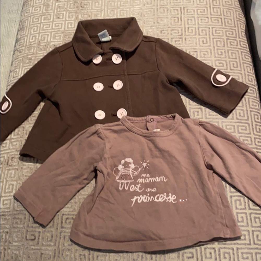 Old Navy pea coat and Cantimini brand top sz 6-12